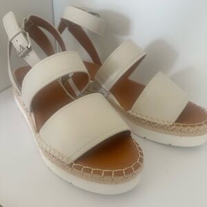 Franco Sarto Cream Espadrille Sandals